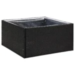 Poly Rattan Garden Planter – Plant Box Storage – 80 x 80 x 40cm