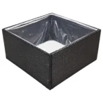 Poly Rattan Garden Planter – Plant Box Storage – 80 x 80 x 40cm