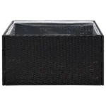 Poly Rattan Garden Planter – Plant Box Storage – 80 x 80 x 40cm