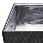Poly Rattan Garden Planter – Plant Box Storage – 80 x 80 x 40cm