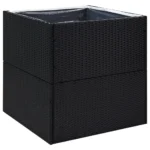 Poly Rattan Garden Planter - Plant Box Storage - 80 x 80 x 80cm
