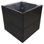 Poly Rattan Garden Planter - Plant Box Storage - 80 x 80 x 80cm