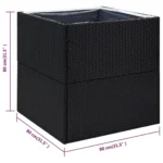 Poly Rattan Garden Planter - Plant Box Storage - 80 x 80 x 80cm