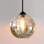 Vintage Amber Glass Pendant Light - Lampshade