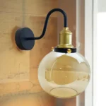 Vintage Amber Glass Pendant Light - Lampshade