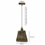 Natural Rattan Wicker Lighting Kit - Hanging Fixture - 95cm
