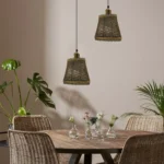 Natural Rattan Wicker Lighting Kit - Hanging Fixture - 95cm