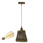 Natural Rattan Wicker Lighting Kit - Hanging Fixture - 95cm