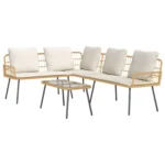 2 Piece Garden Sofa Set - Poly Rattan - Natural
