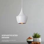 Modern Pendant Metal Ceiling Light - White - Gold Inner