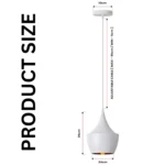 Modern Pendant Metal Ceiling Light - White - Gold Inner