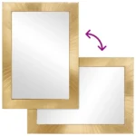 Modern Bathroom Mirror - Black And Gold - 50 x 2.5 x 70cm
