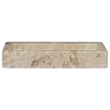 Wall Mounted Marble Sink - Cream - 38 x 24 x 6.5cm
