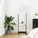 Mirror Jewellery Cabinet With LED Lights - Free Standing - Black