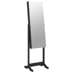 Mirror Jewellery Cabinet With LED Lights - Free Standing - Black
