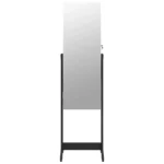 Mirror Jewellery Cabinet With LED Lights - Free Standing - Black