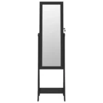 Mirror Jewellery Cabinet With LED Lights - Free Standing - Black Frame