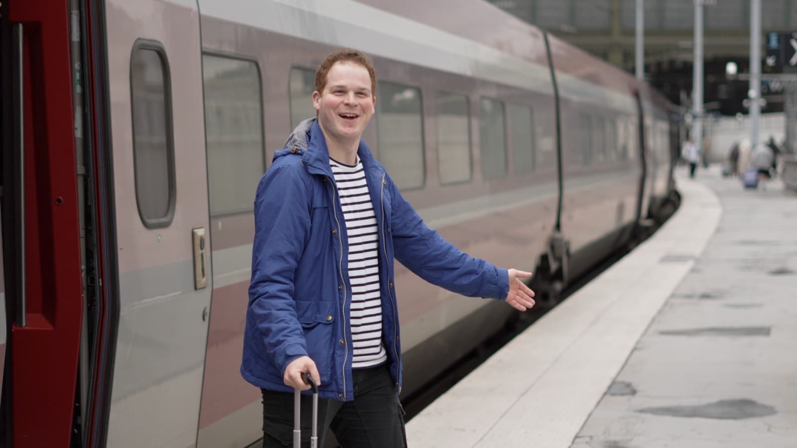 Cas bij de trein naar Parijs