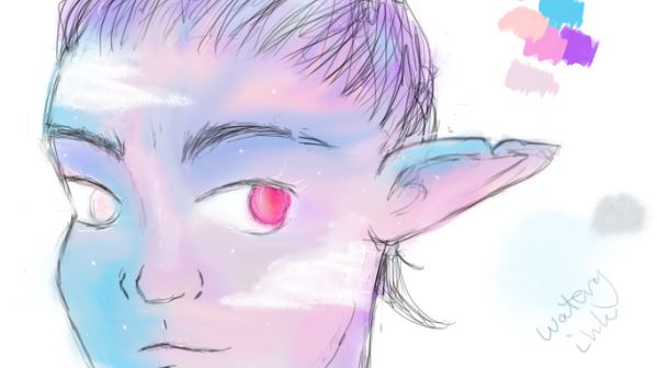 Pastel coloring of sketch, still for video