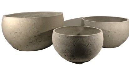 Adelaide Cement light  bowl set 3 – Olive