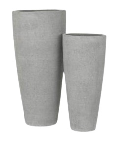 Clayton high vase round set 2 – concrete grey