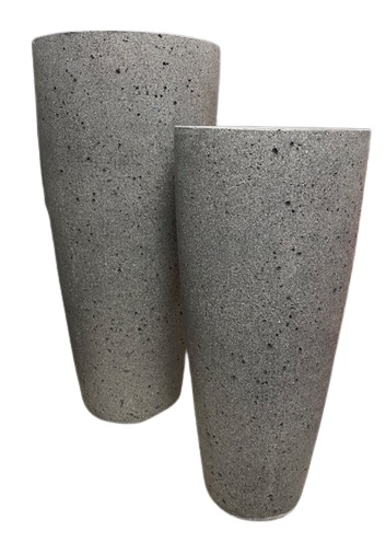 Clayton high vase round set 2 – laterite grey