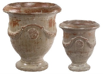 Glazed Anduze Vase set 2 – cappucino