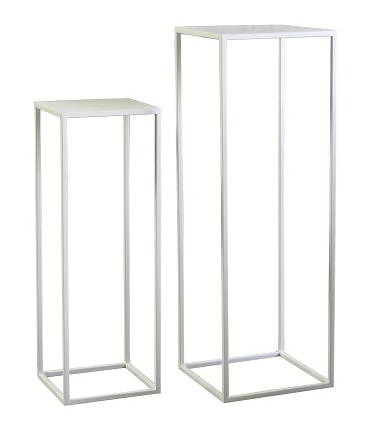 Metal Pedestal set 2 – white