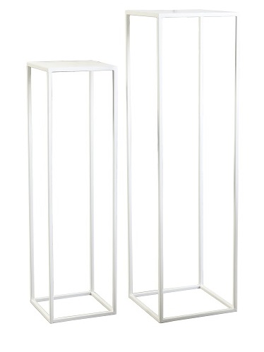 Metal Pedestal set 2 – white