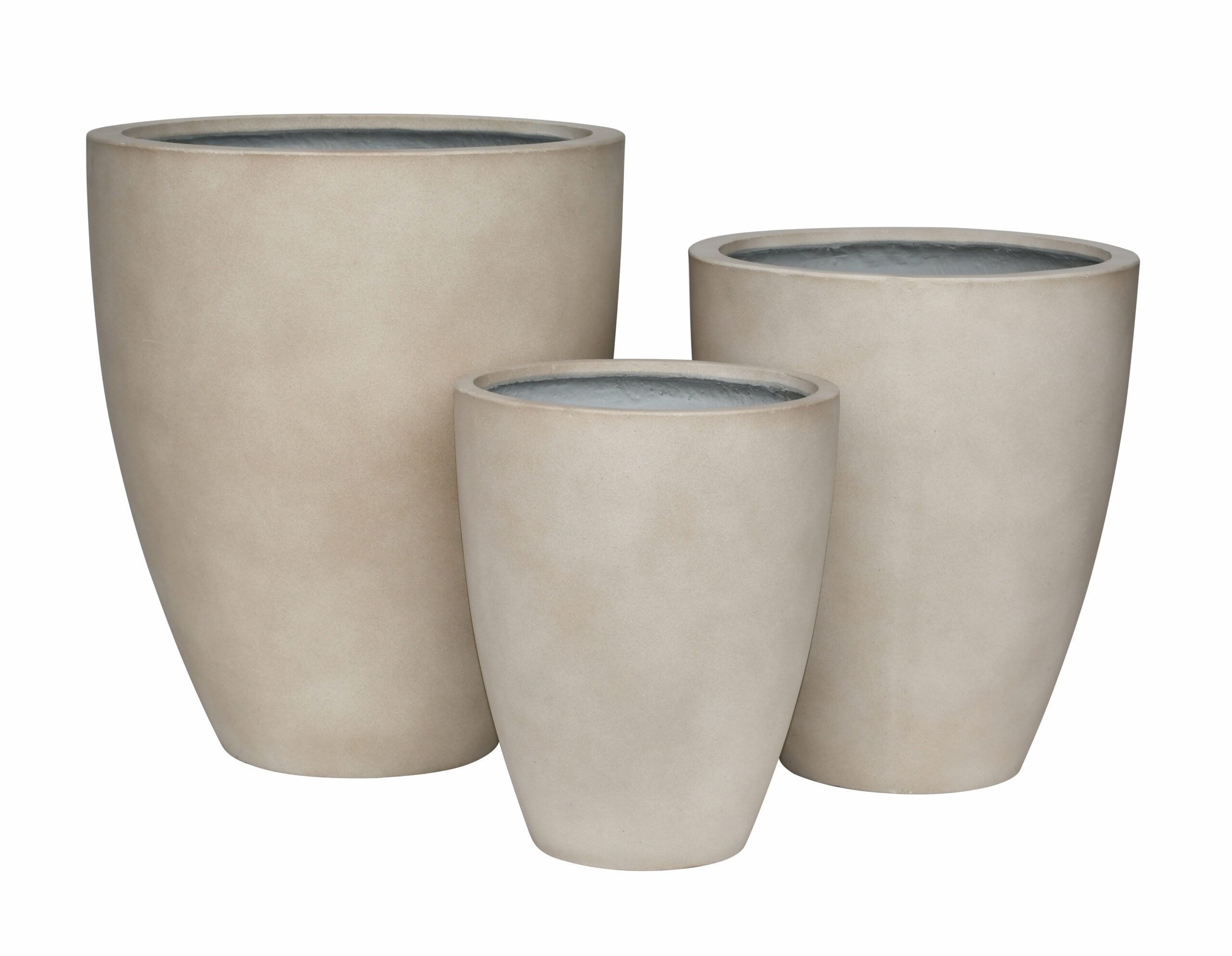 Clayton high cachepot vase set 3 – sandy beige