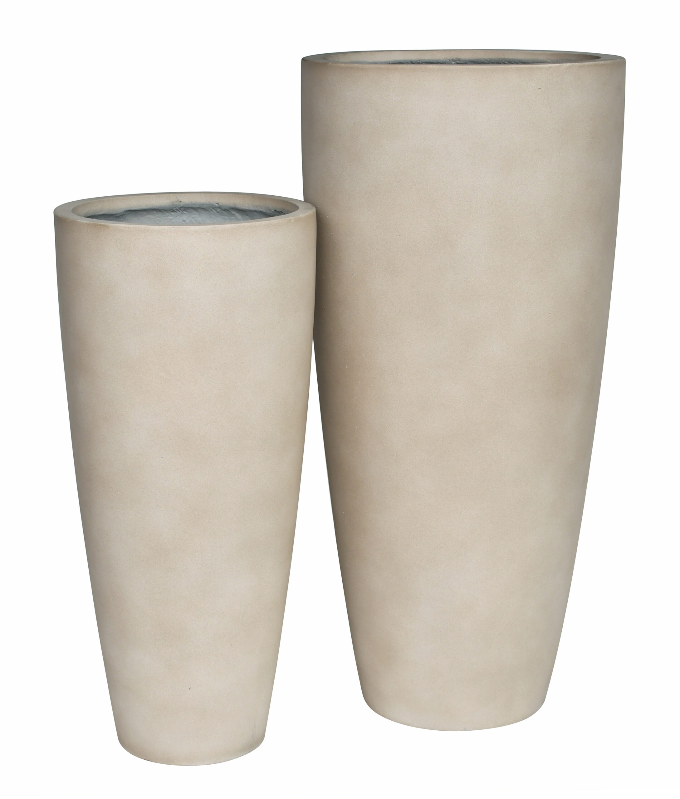 Creastone high vase round A – sandy ivory