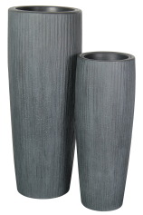 Clare high vase round set 2 – Antique grey
