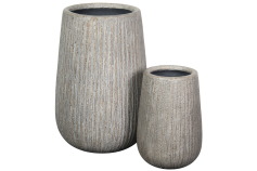 Clare belly vase set 2 – Rusty grey