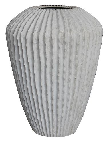 Cactus vase + plastic pot A – white