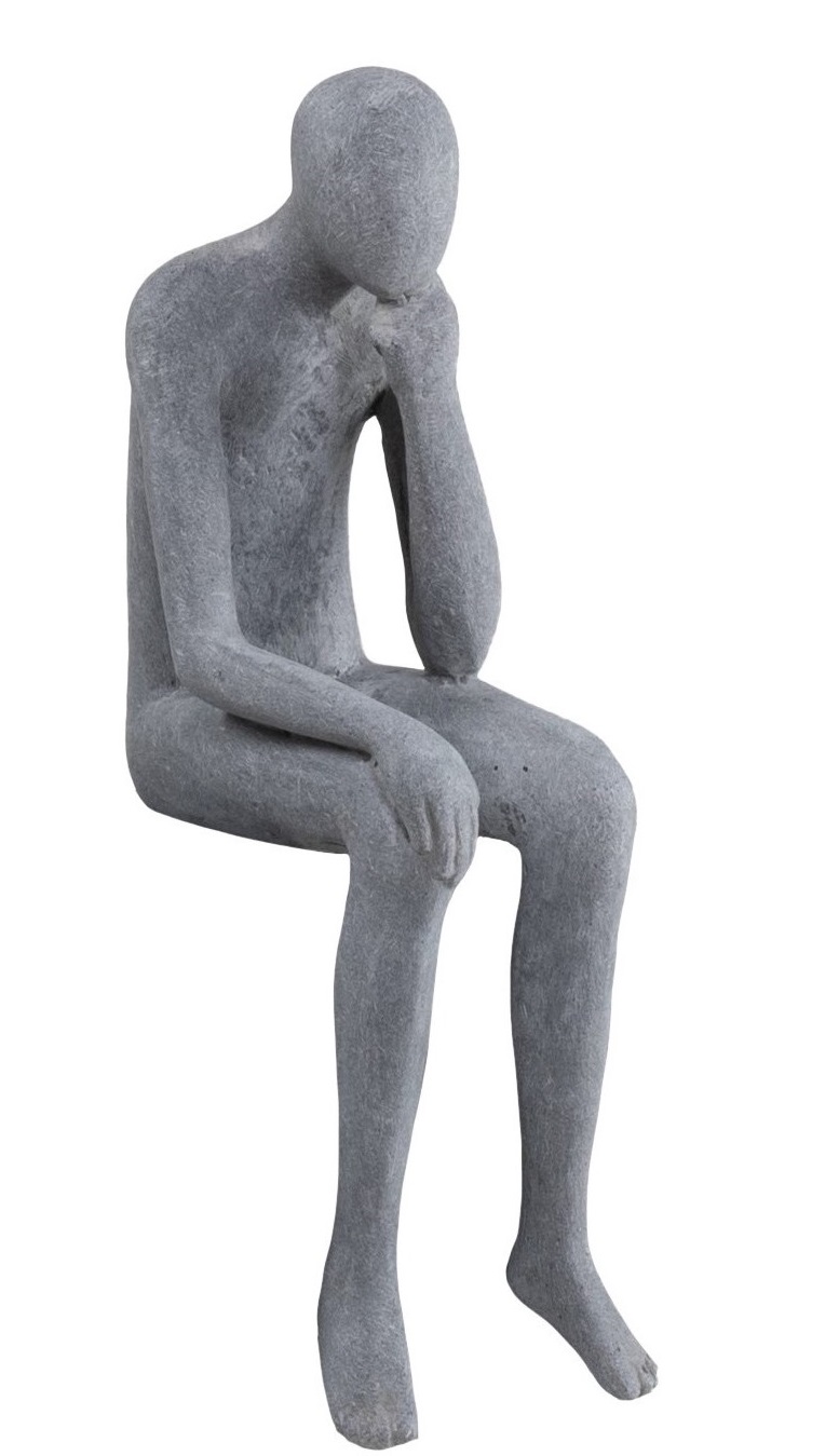 Lounge sitting man thinking – grey