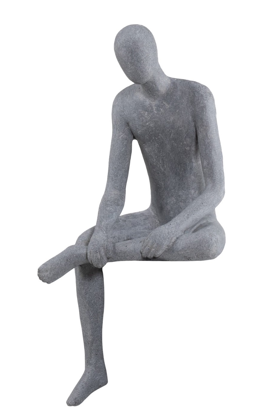 Lounge sitting man hanging leg – grey