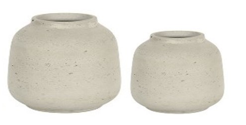 Deco vase low AB- antique cement