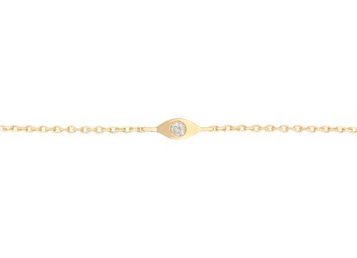 yellow gold protection and believes small diamond eye chain bracelet celine daoust