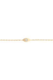 yellow gold protection and believes small diamond eye chain bracelet celine daoust
