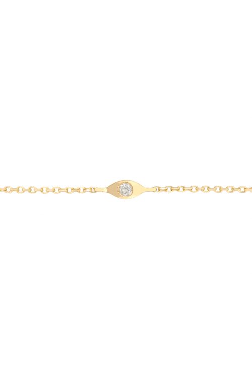 yellow gold protection and believes small diamond eye chain bracelet celine daoust