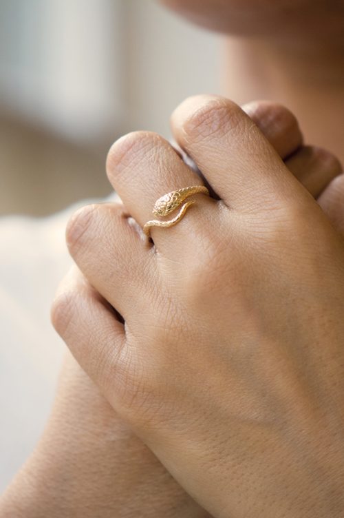 celine daoust from the earth yellow gold cobra diamonds ring