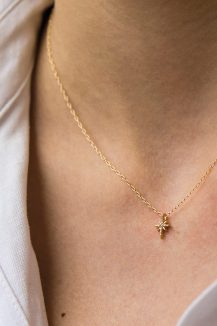 celline daoust rose gold stars and universe north star diamond chain necklace