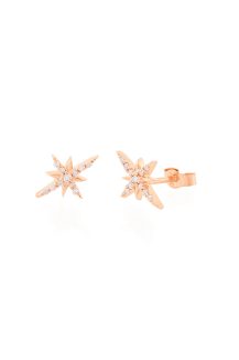 celine daoust rose gold stars and universe north star stud earrings