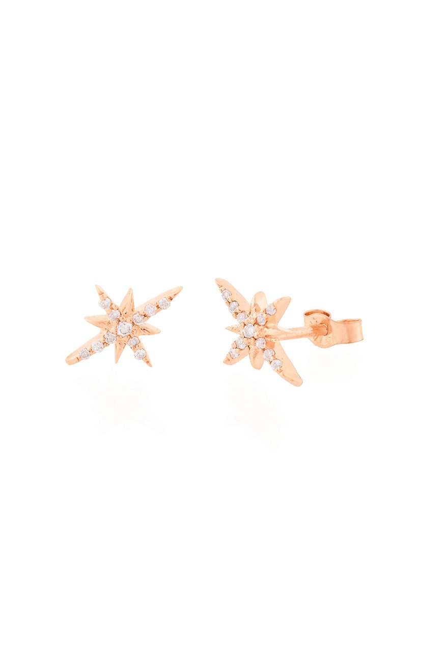 celine daoust rose gold stars and universe north star stud earrings