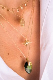 Celine Daoust 14kt Yellow Gold Stars and Universe Diamond Star Necklace