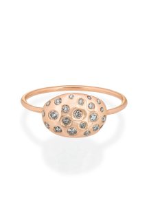 rose gold from the earth shell multi diamonds ring