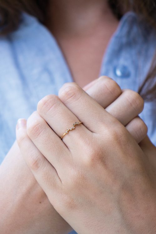 celine daoust gold diamond twisted diamond ring