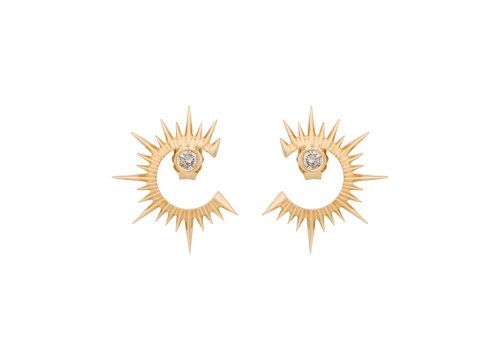 Celine Daoust Stars and Universe Sun and Moon Diamonds Earrings