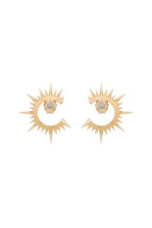 Celine Daoust Stars and Universe Sun and Moon Diamonds Earrings