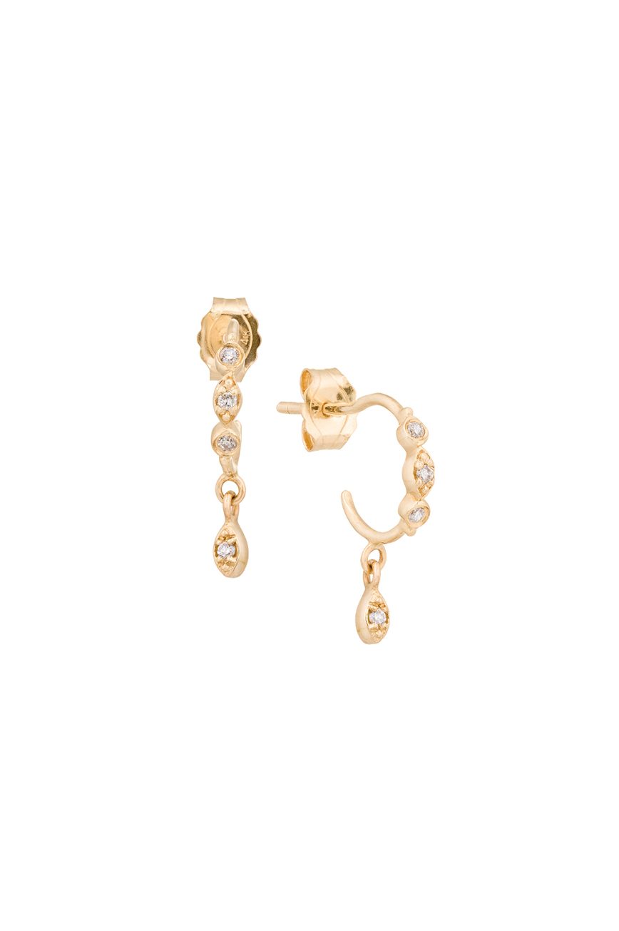 Diamonds & Dangling Eye Hoop Earrings - Celine Daoust - Celine Daoust